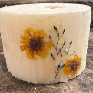 Sunflower Cream Candle Holder